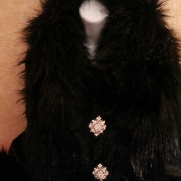 Custom Order Black Velvet Faux Fox Fur Maxicoat - Picture 7 of 7